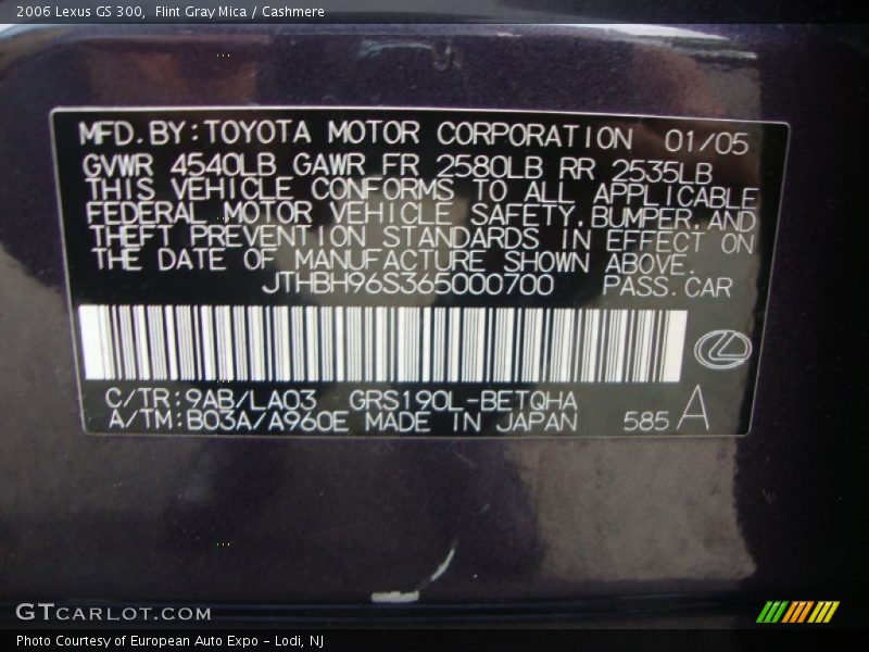 Flint Gray Mica / Cashmere 2006 Lexus GS 300