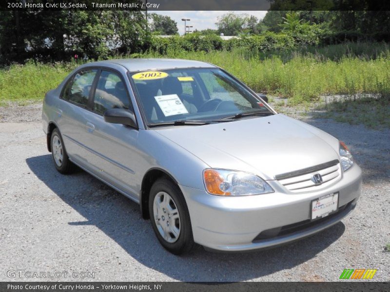 Titanium Metallic / Gray 2002 Honda Civic LX Sedan