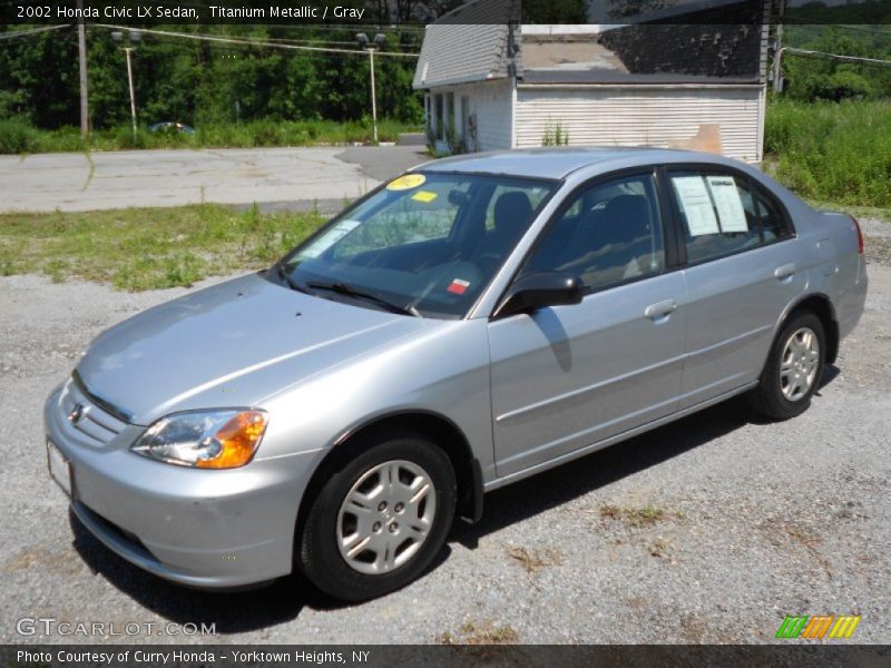 Titanium Metallic / Gray 2002 Honda Civic LX Sedan