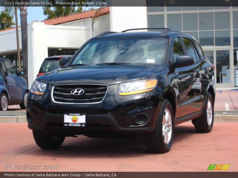 Phantom Black Metallic / Gray 2011 Hyundai Santa Fe GLS