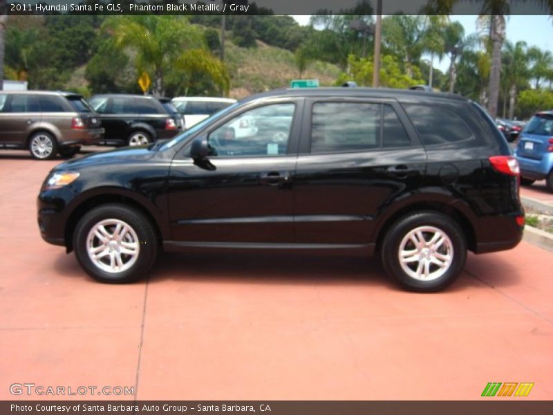 Phantom Black Metallic / Gray 2011 Hyundai Santa Fe GLS