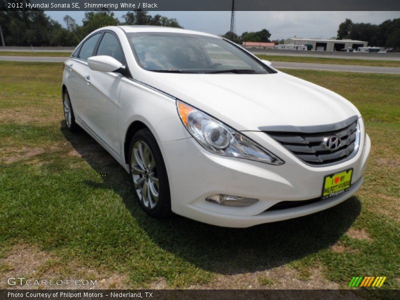 Shimmering White / Black 2012 Hyundai Sonata SE