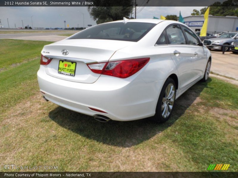 Shimmering White / Black 2012 Hyundai Sonata SE