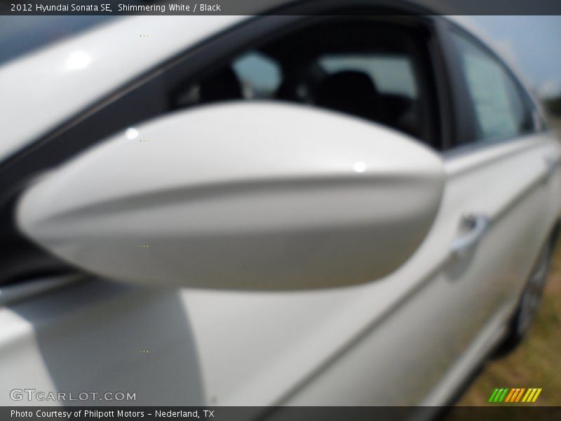 Shimmering White / Black 2012 Hyundai Sonata SE