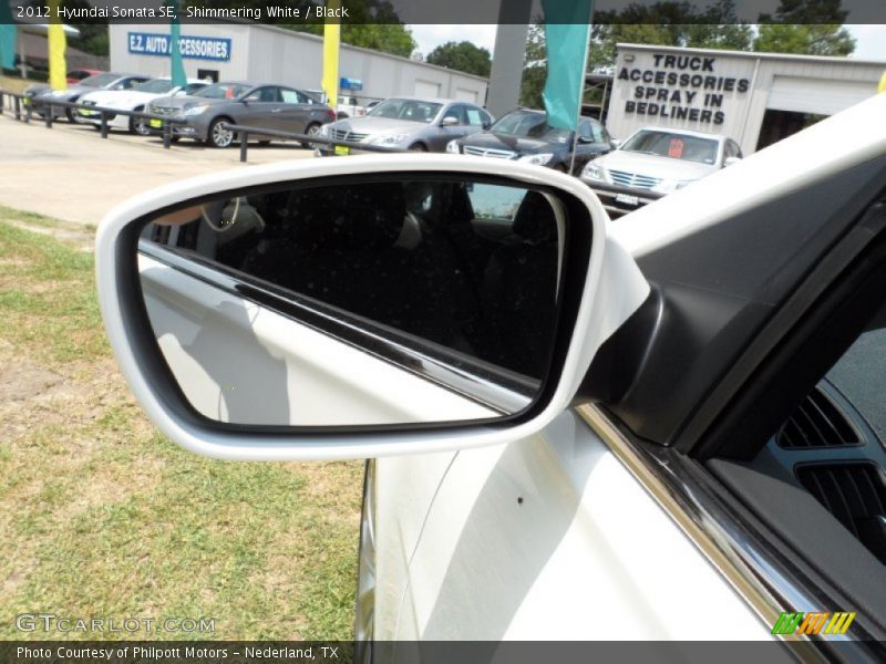 Shimmering White / Black 2012 Hyundai Sonata SE