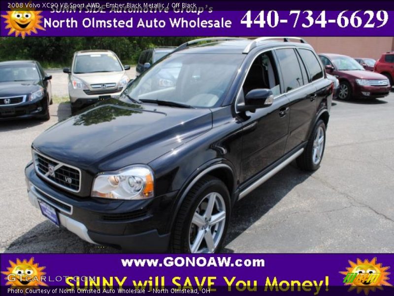 Ember Black Metallic / Off Black 2008 Volvo XC90 V8 Sport AWD