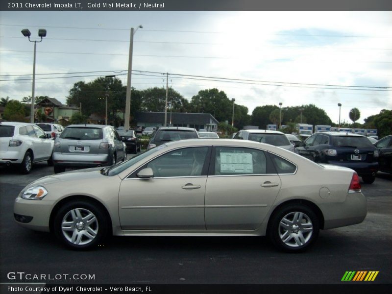 Gold Mist Metallic / Neutral 2011 Chevrolet Impala LT
