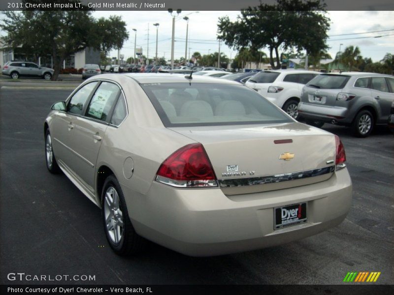 Gold Mist Metallic / Neutral 2011 Chevrolet Impala LT