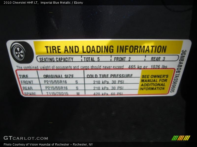 Imperial Blue Metallic / Ebony 2010 Chevrolet HHR LT