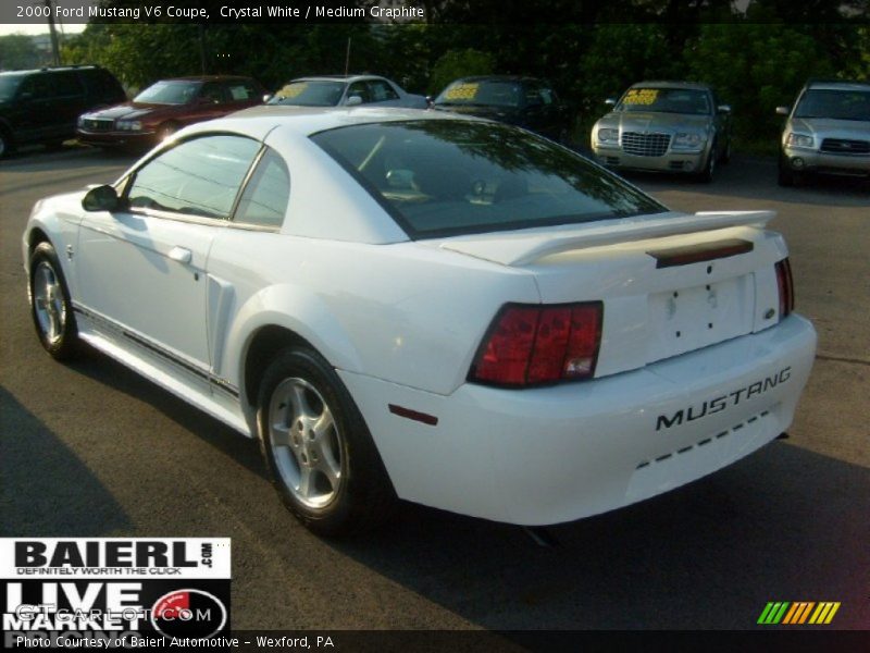 Crystal White / Medium Graphite 2000 Ford Mustang V6 Coupe