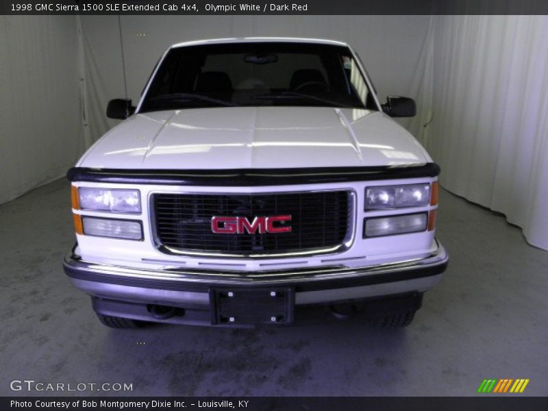 Olympic White / Dark Red 1998 GMC Sierra 1500 SLE Extended Cab 4x4