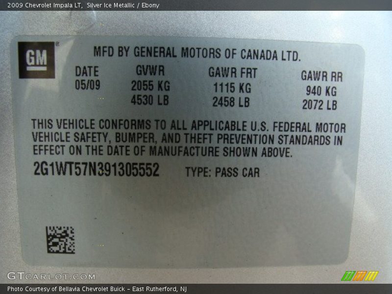 Silver Ice Metallic / Ebony 2009 Chevrolet Impala LT