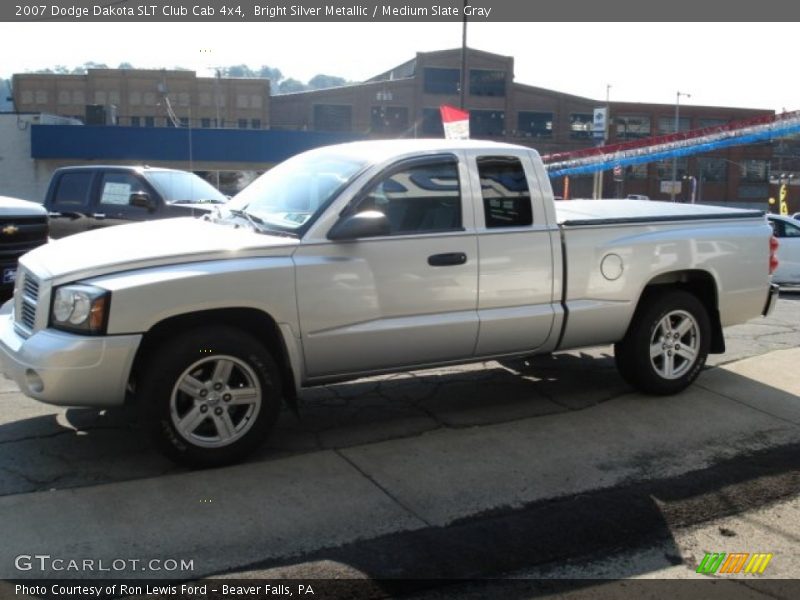 Bright Silver Metallic / Medium Slate Gray 2007 Dodge Dakota SLT Club Cab 4x4