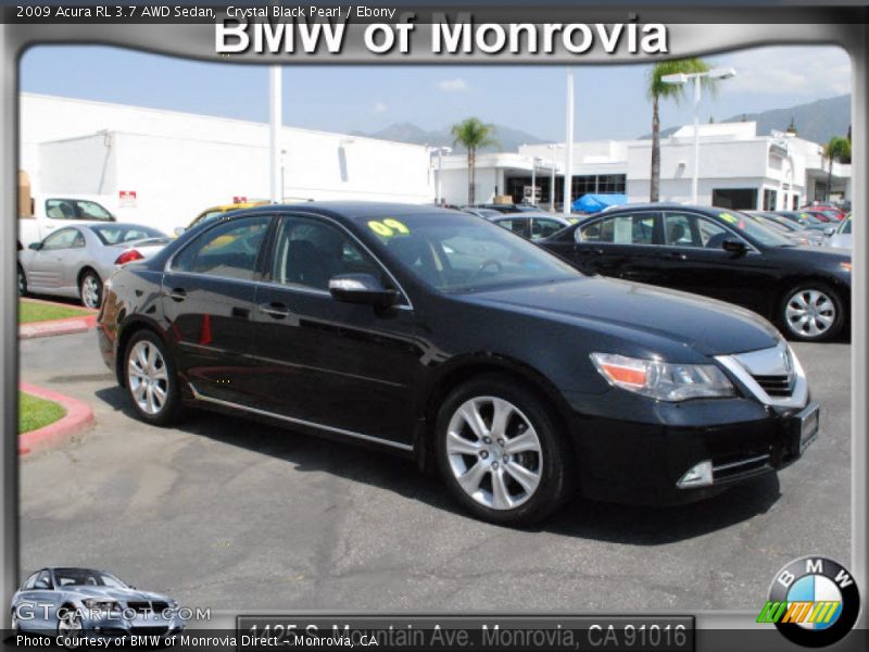 Crystal Black Pearl / Ebony 2009 Acura RL 3.7 AWD Sedan
