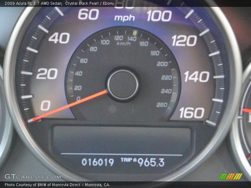 Crystal Black Pearl / Ebony 2009 Acura RL 3.7 AWD Sedan
