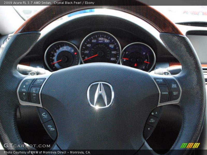 Crystal Black Pearl / Ebony 2009 Acura RL 3.7 AWD Sedan