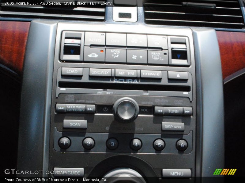 Controls of 2009 RL 3.7 AWD Sedan
