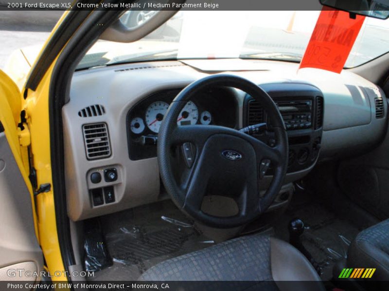 Chrome Yellow Metallic / Medium Parchment Beige 2001 Ford Escape XLS