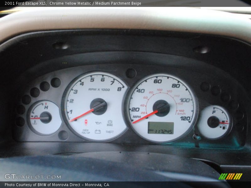 Chrome Yellow Metallic / Medium Parchment Beige 2001 Ford Escape XLS