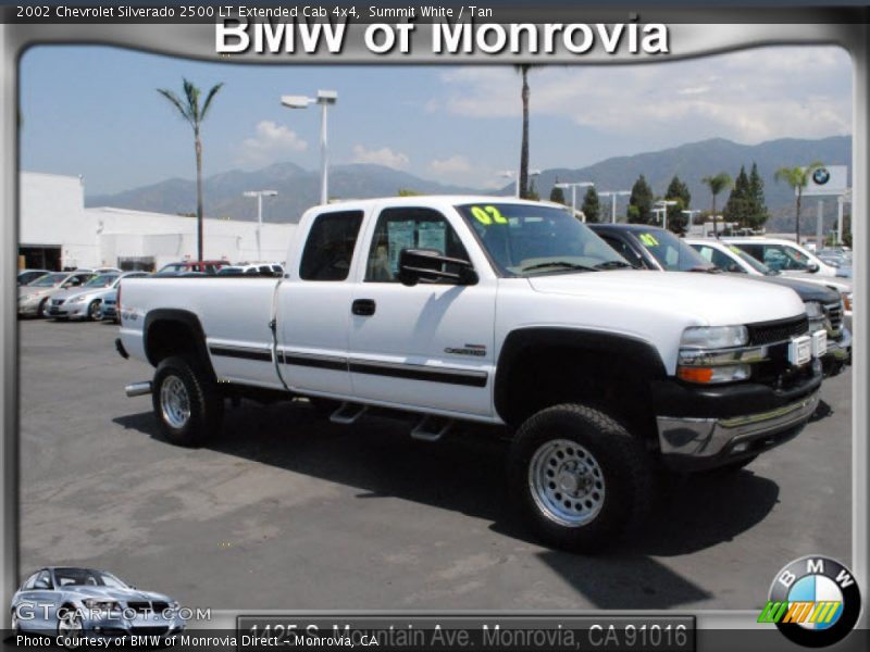 Summit White / Tan 2002 Chevrolet Silverado 2500 LT Extended Cab 4x4