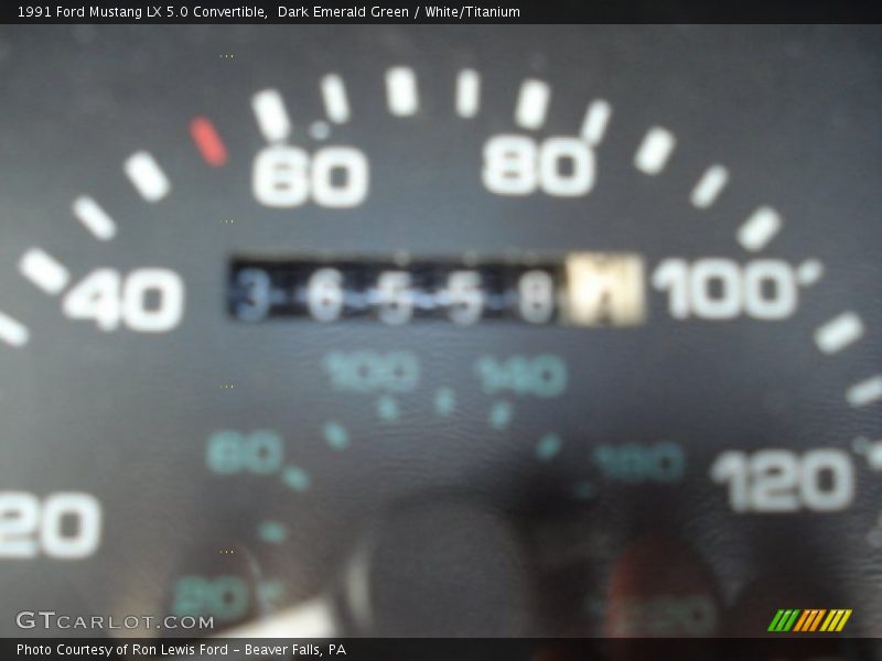 Dark Emerald Green / White/Titanium 1991 Ford Mustang LX 5.0 Convertible
