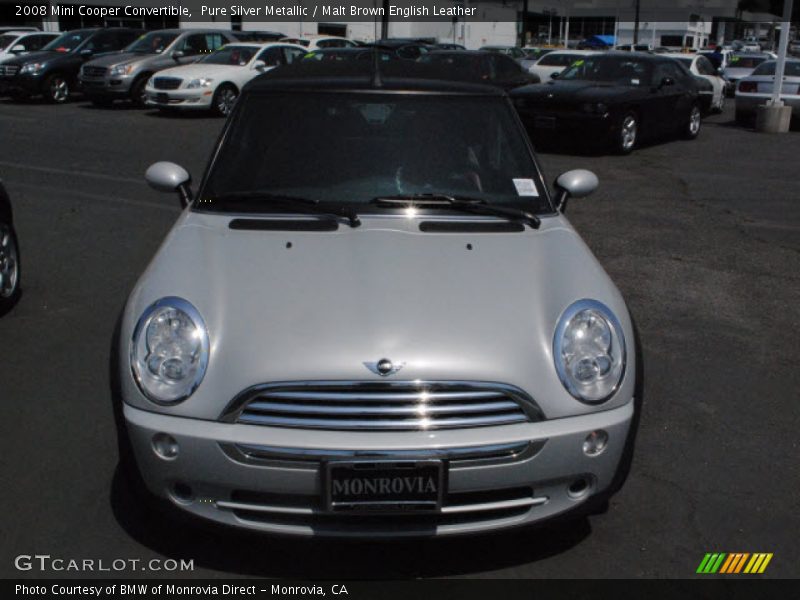 Pure Silver Metallic / Malt Brown English Leather 2008 Mini Cooper Convertible