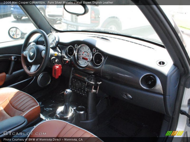 Pure Silver Metallic / Malt Brown English Leather 2008 Mini Cooper Convertible