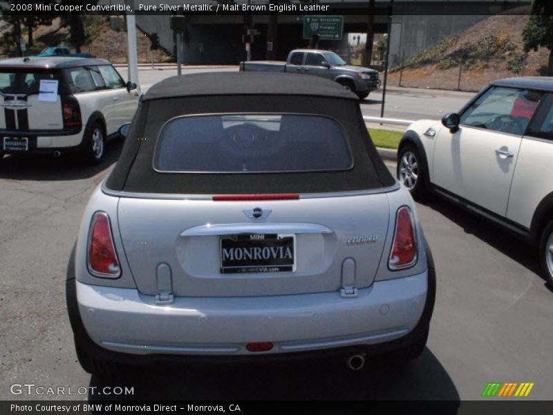 Pure Silver Metallic / Malt Brown English Leather 2008 Mini Cooper Convertible