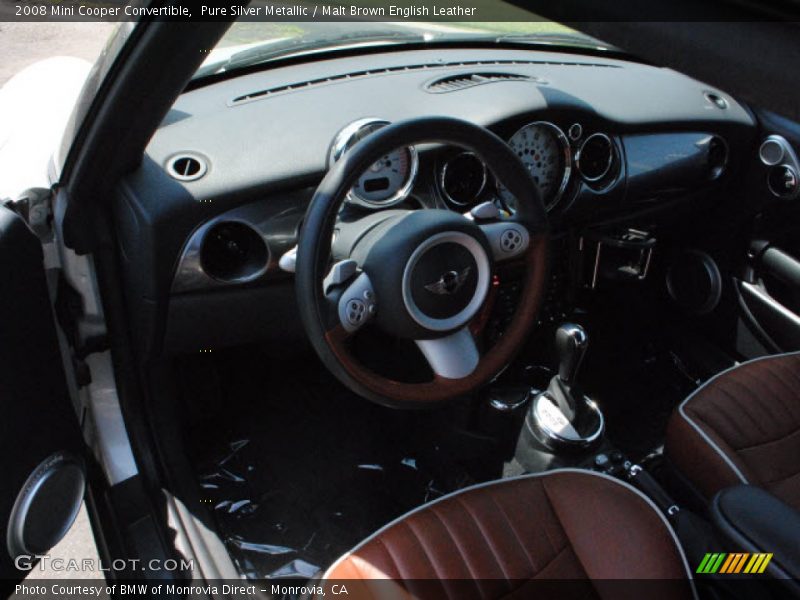 Pure Silver Metallic / Malt Brown English Leather 2008 Mini Cooper Convertible