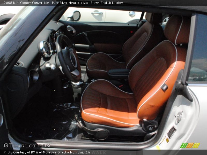 Pure Silver Metallic / Malt Brown English Leather 2008 Mini Cooper Convertible