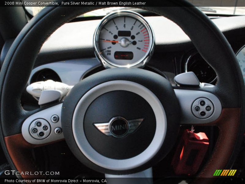 Pure Silver Metallic / Malt Brown English Leather 2008 Mini Cooper Convertible