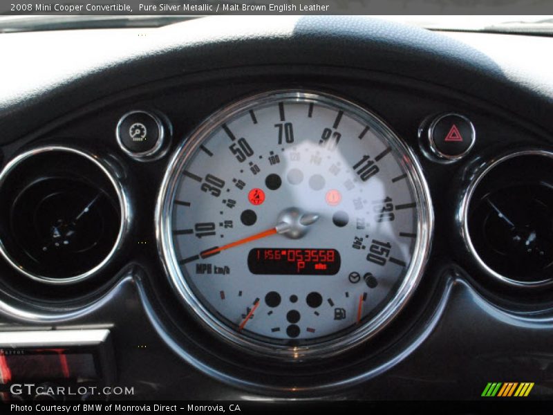 Pure Silver Metallic / Malt Brown English Leather 2008 Mini Cooper Convertible