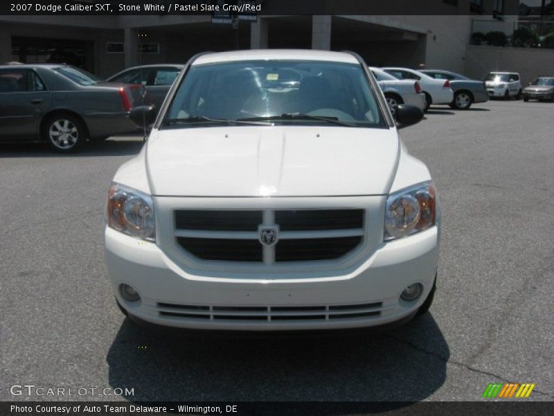 Stone White / Pastel Slate Gray/Red 2007 Dodge Caliber SXT
