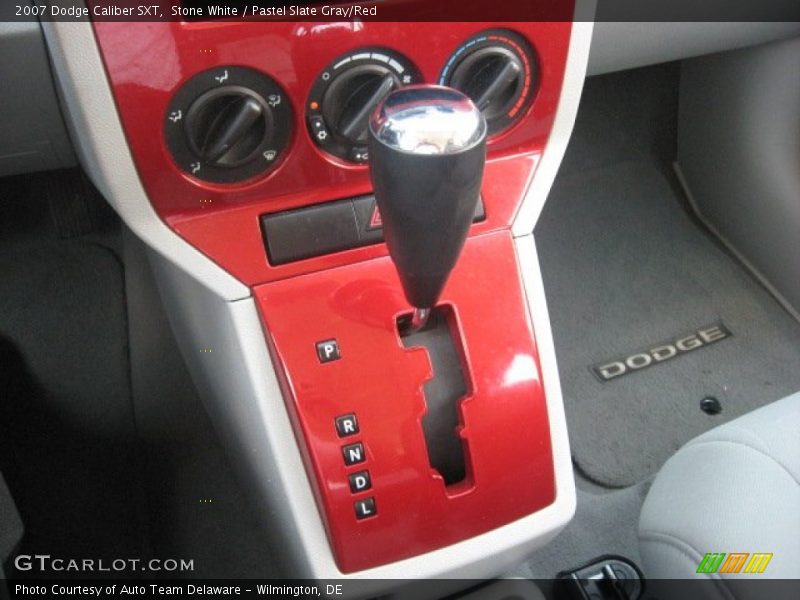 Stone White / Pastel Slate Gray/Red 2007 Dodge Caliber SXT