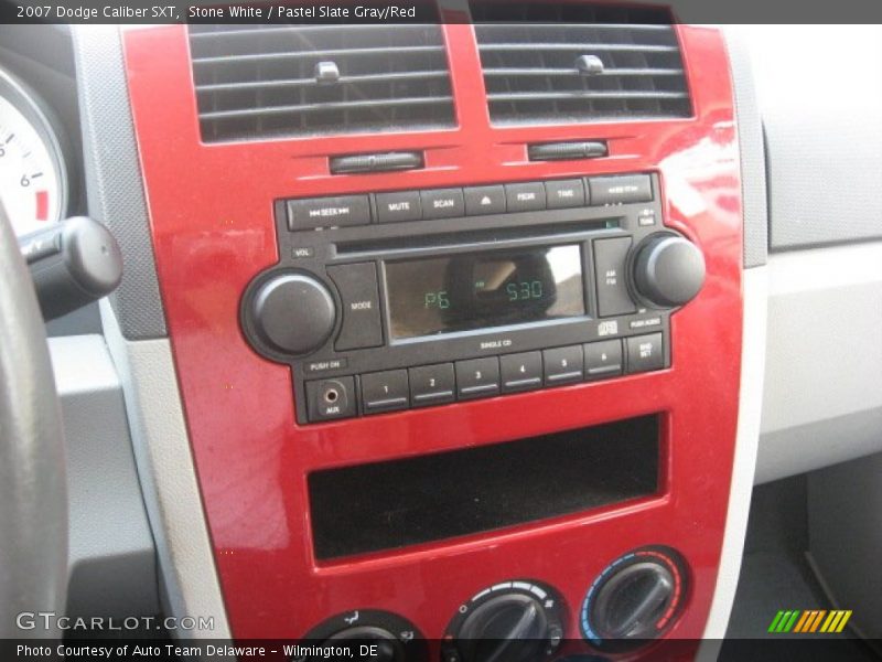 Stone White / Pastel Slate Gray/Red 2007 Dodge Caliber SXT
