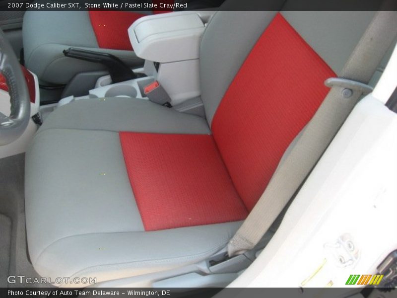 Stone White / Pastel Slate Gray/Red 2007 Dodge Caliber SXT