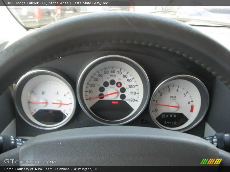 Stone White / Pastel Slate Gray/Red 2007 Dodge Caliber SXT