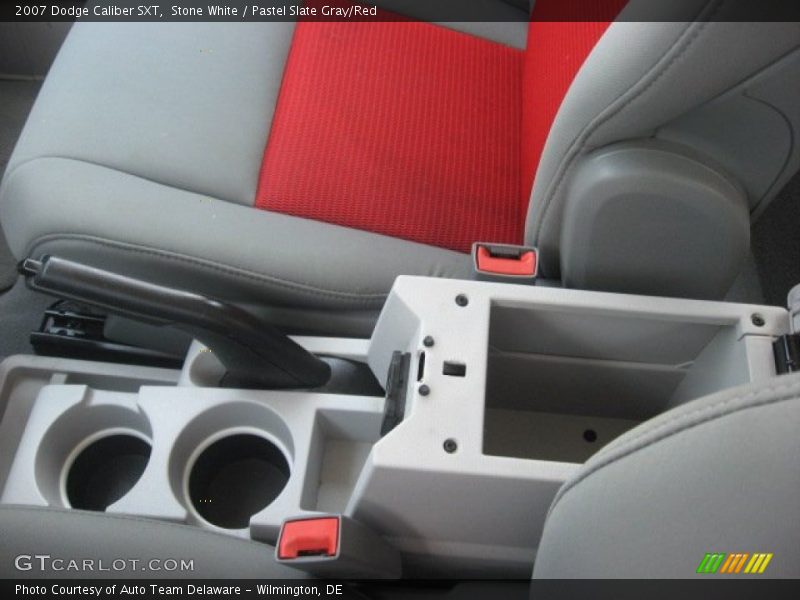 Stone White / Pastel Slate Gray/Red 2007 Dodge Caliber SXT