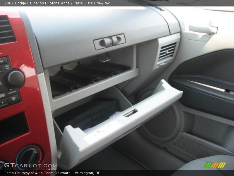 Stone White / Pastel Slate Gray/Red 2007 Dodge Caliber SXT