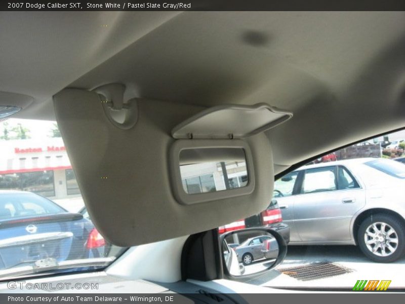 Stone White / Pastel Slate Gray/Red 2007 Dodge Caliber SXT