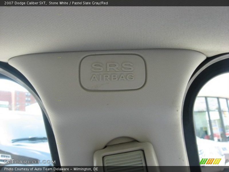 Stone White / Pastel Slate Gray/Red 2007 Dodge Caliber SXT