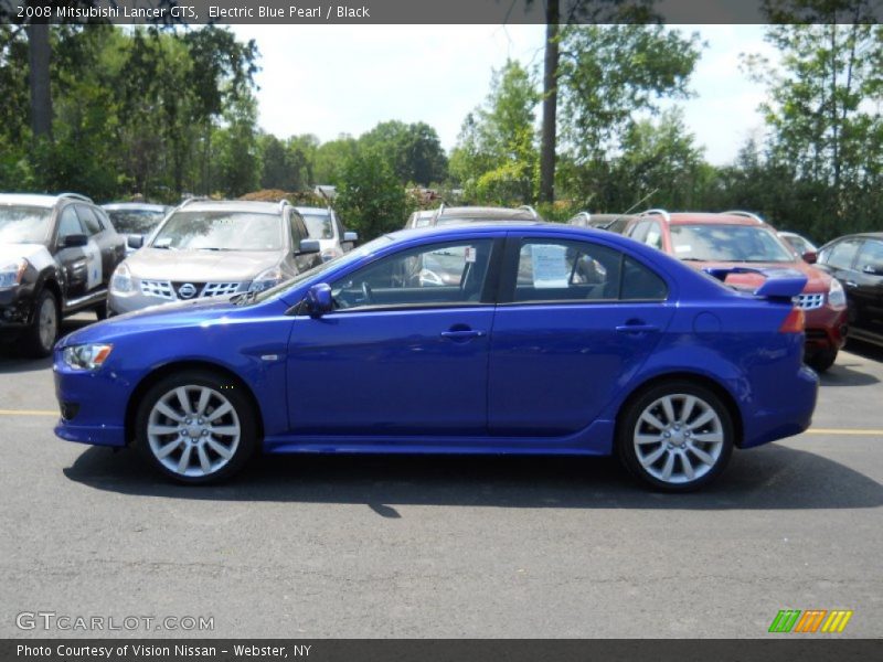 Electric Blue Pearl / Black 2008 Mitsubishi Lancer GTS