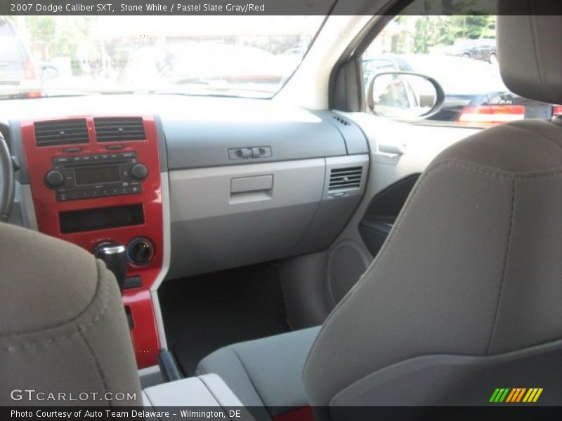 Stone White / Pastel Slate Gray/Red 2007 Dodge Caliber SXT