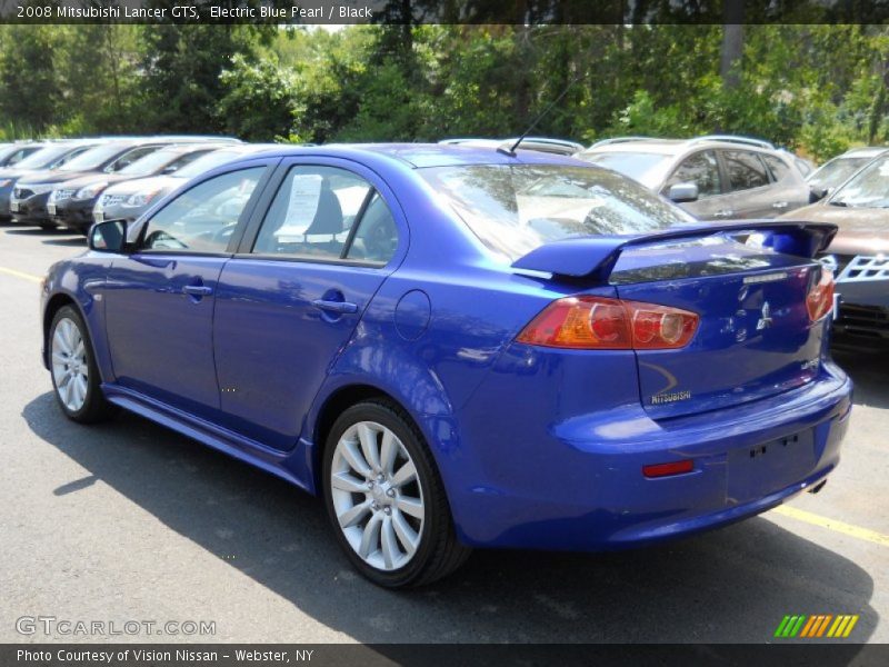 Electric Blue Pearl / Black 2008 Mitsubishi Lancer GTS