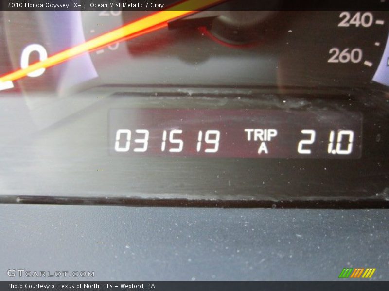 Ocean Mist Metallic / Gray 2010 Honda Odyssey EX-L