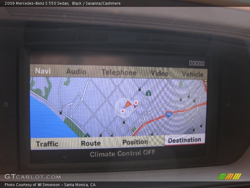 Navigation of 2009 S 550 Sedan