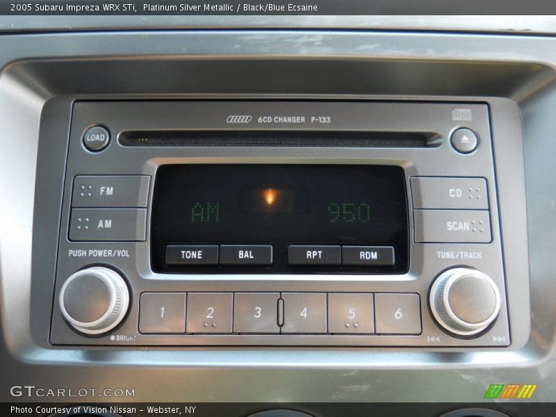 Platinum Silver Metallic / Black/Blue Ecsaine 2005 Subaru Impreza WRX STi