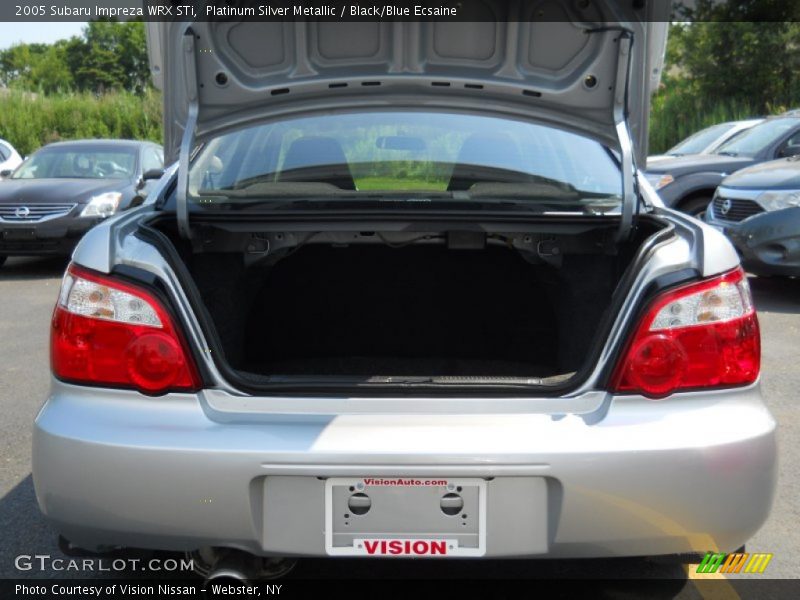 Platinum Silver Metallic / Black/Blue Ecsaine 2005 Subaru Impreza WRX STi