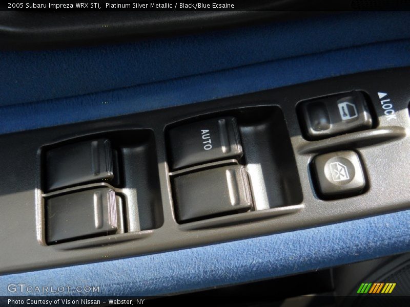 Platinum Silver Metallic / Black/Blue Ecsaine 2005 Subaru Impreza WRX STi