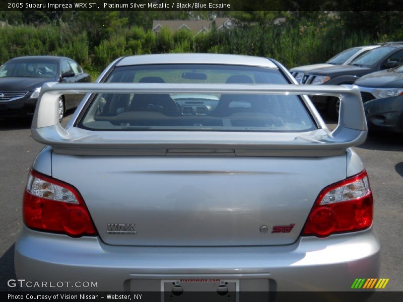 Platinum Silver Metallic / Black/Blue Ecsaine 2005 Subaru Impreza WRX STi